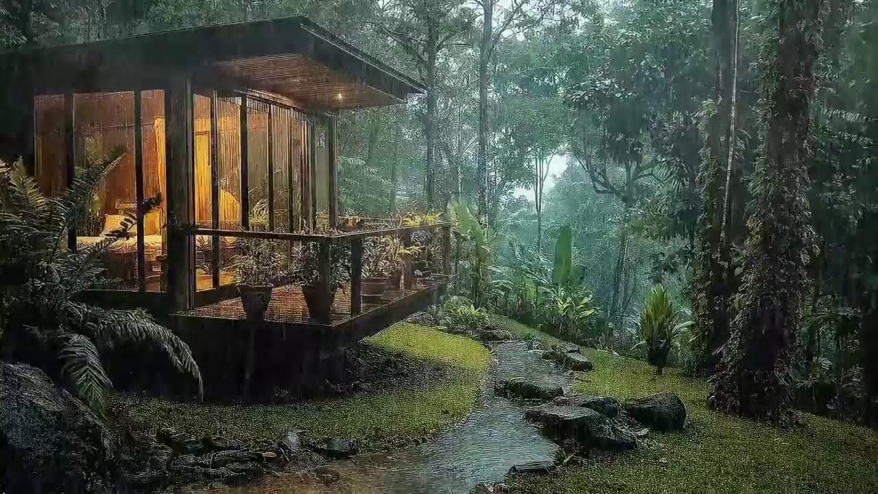 Rain and Thunder Sounds for Sleep - Instant Deep Sleep Tonight | Calming Night Thunderstorm | Study,