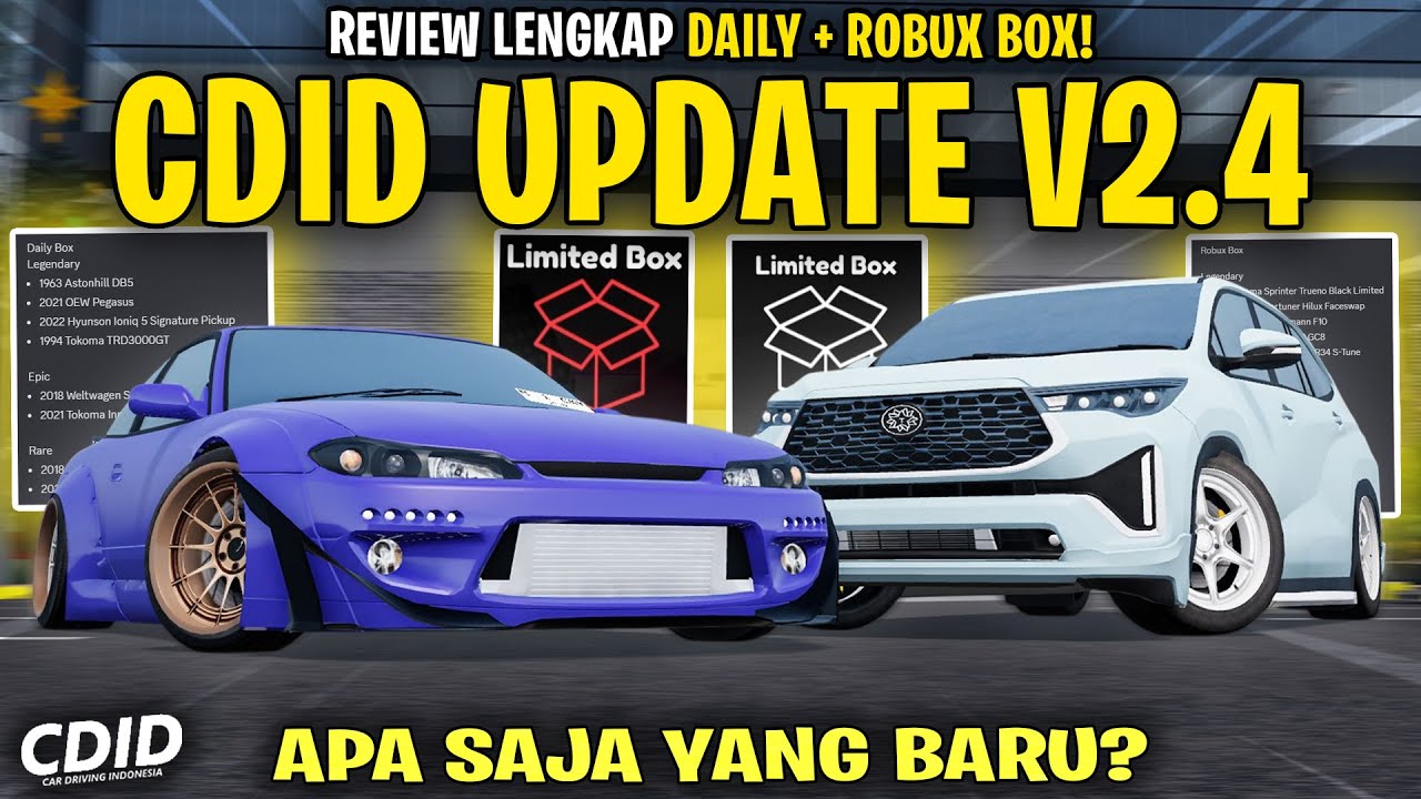 REVIEW SEMUA MOBIL BARU GACHA DAILY LIMITED BOX + ROBUX BOX UPDATE V2.4 - CDID V2.4 Roblox