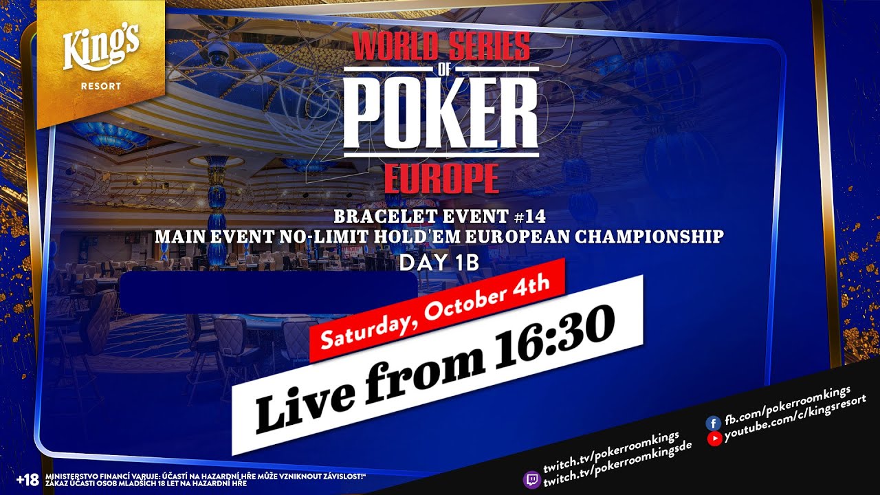 🏆&euro;10,350 WSOPE MAIN EVENT NLH European Championship - Day 1 [BRACELET EVENT #14] 👑