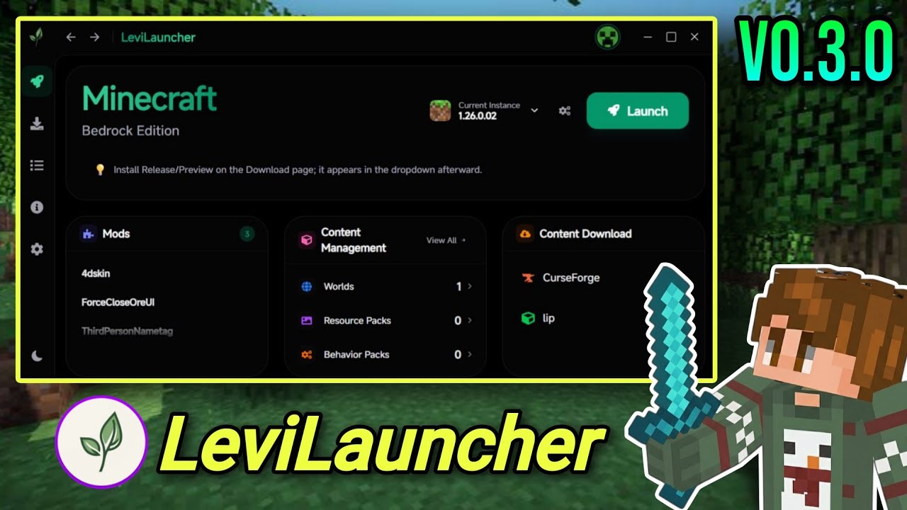 LeviLauncher GDK V0.3.0 For Minecraft Bedrock Edition