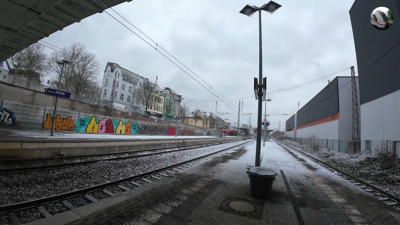 Der Bahnhof Dortmund-Hörde bei Schnee und eisigen Temperaturen