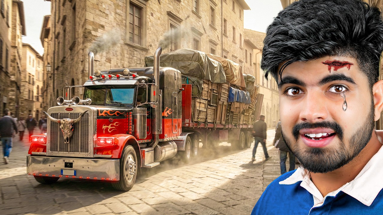 DOING DANGEROUS DELIVERY WITH TRUCK