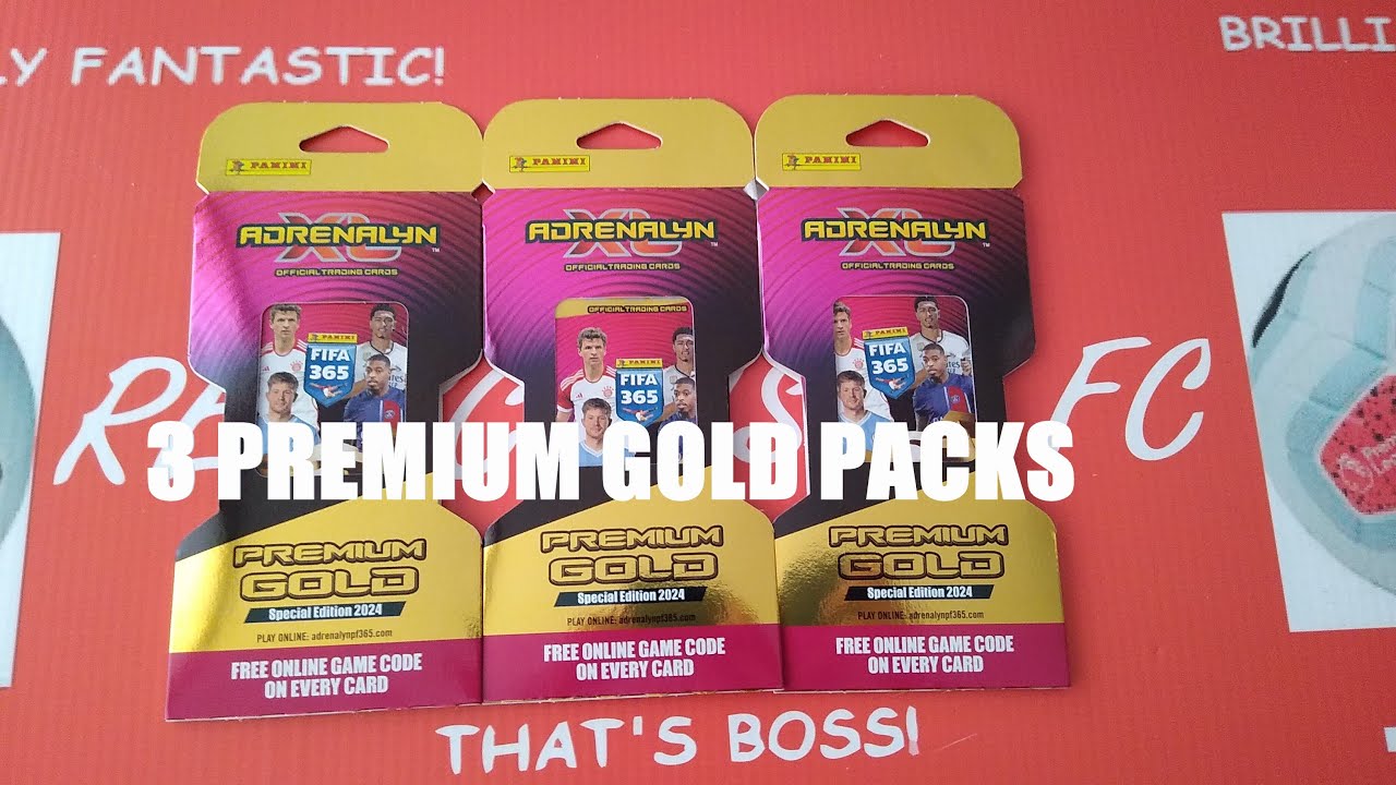 **NEW PREMIUM GOLD PACKS*** PANINI AXL FIFA365(2024) ***9 GOLD LIMITED EDITION CARDS + 3 PREMIUM***