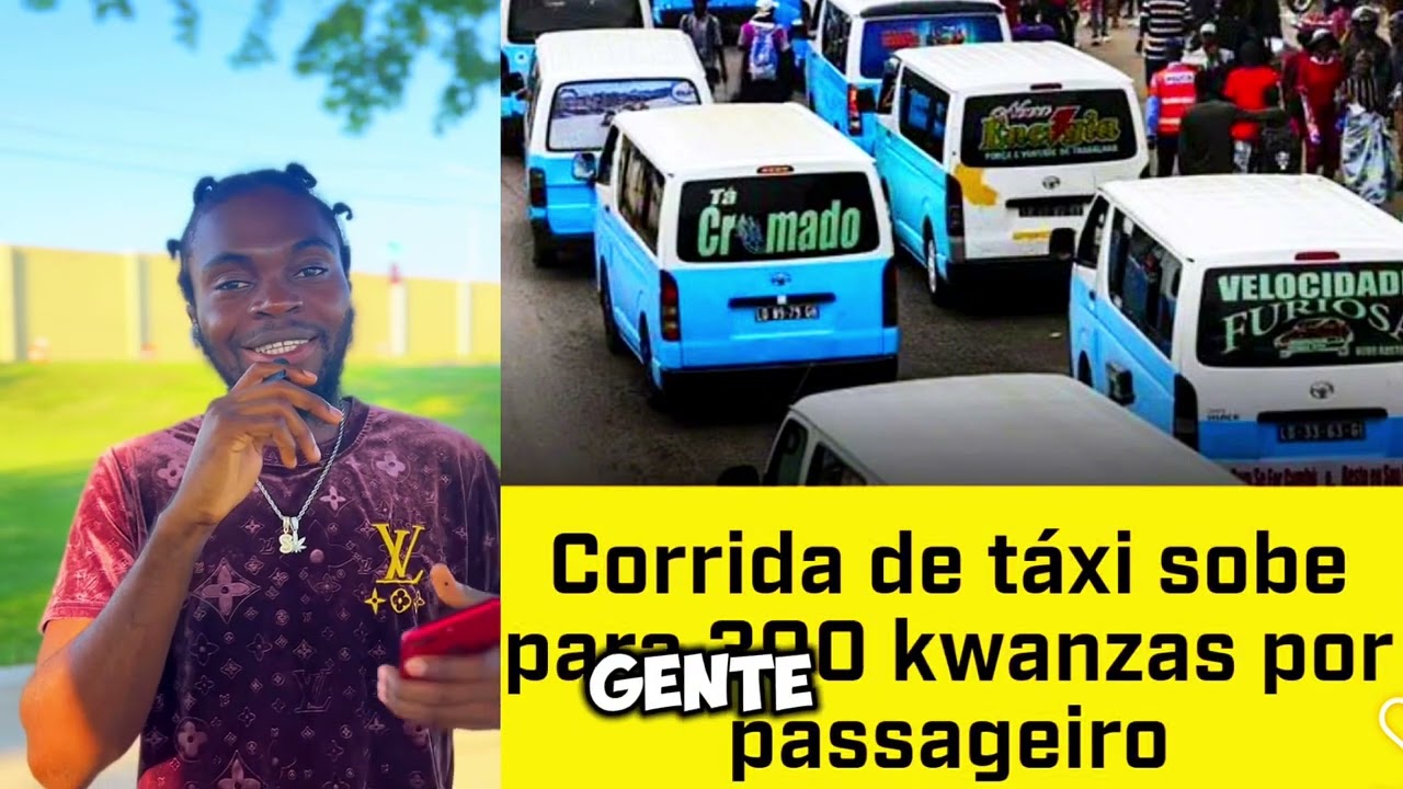 Corrida de táxi sobe para 300 kwanzas por passageiro em Angola 🇦🇴