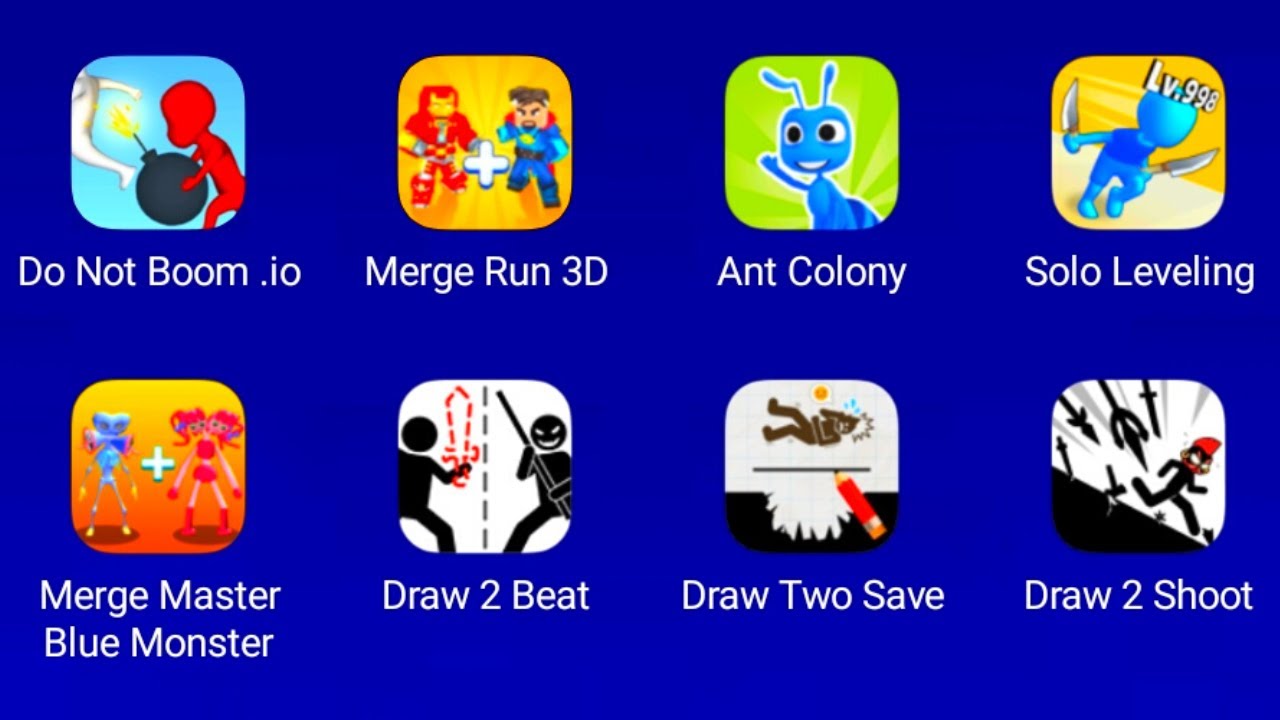 Do not Boom.io-Merge Run 3D-Ant Colony-Solo Leveling-Merge Master Blue Monster-Draw 2 Beat-Draw ....