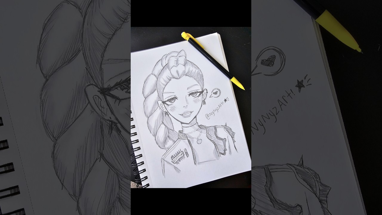 Drawing Rumi from K-pop demon hunters in my style!✨️ #kpopdemonhunters #sketch