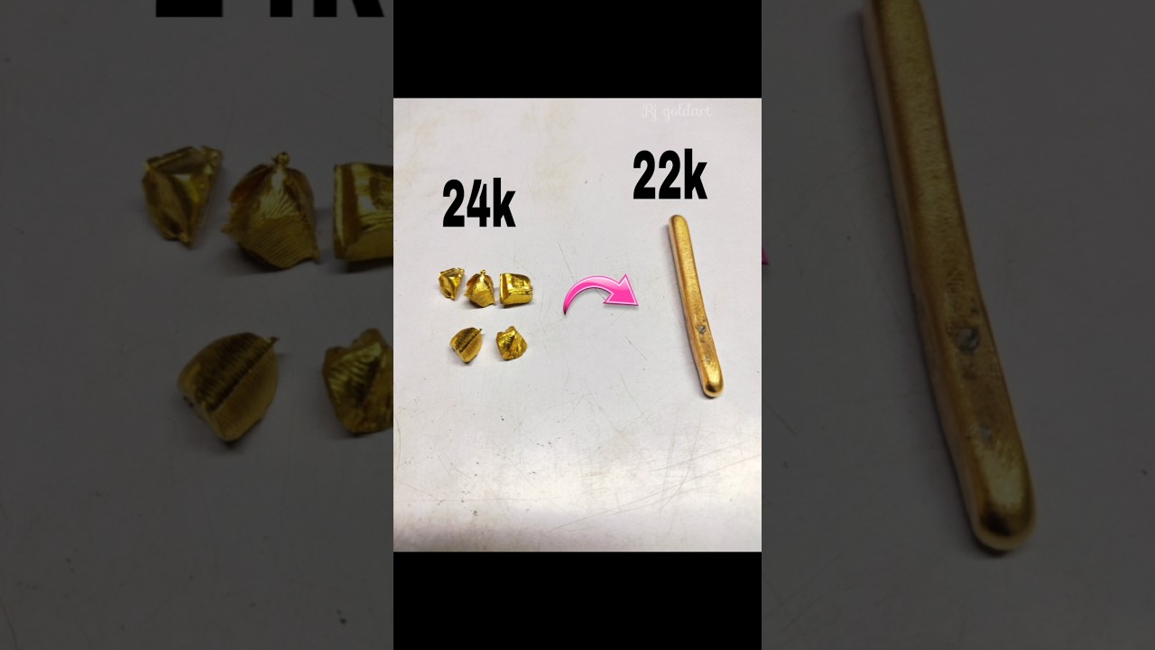 22k gold making from Pure 24k gold | @Rj_GoldArt #shorts #ytshorts #gold