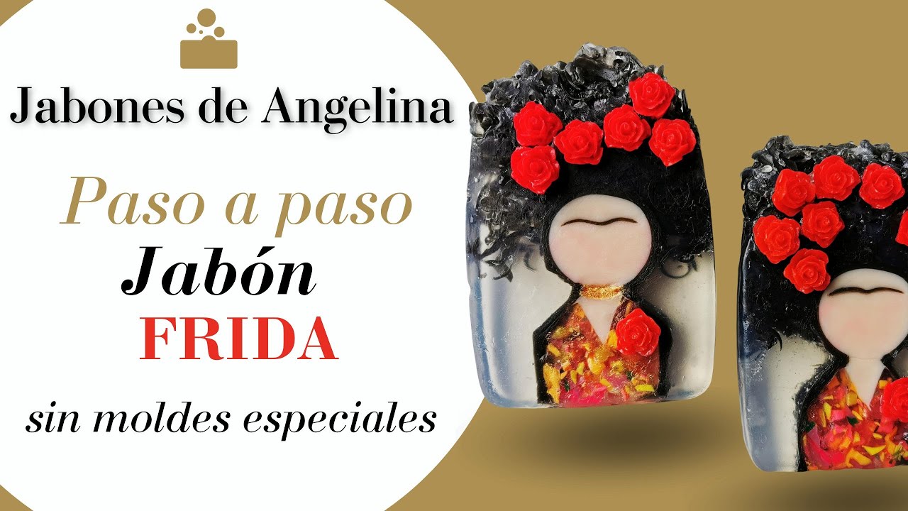 Cómo hacer jabón artesanal inspirado por Frida en casa sin moldes, tutorial  de jabón casero fácil