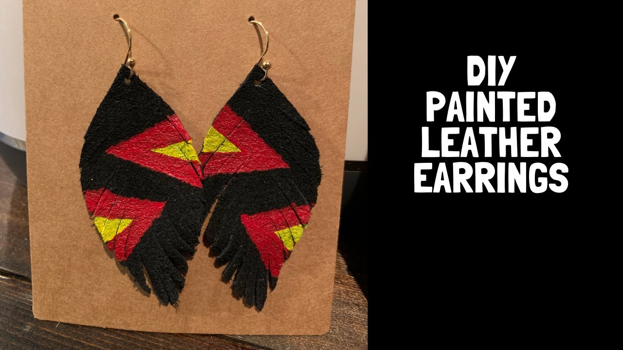 Painted Leather Earrings DIY | How to cut fringe earrings on a Cricut | DIY Cricut Earrings