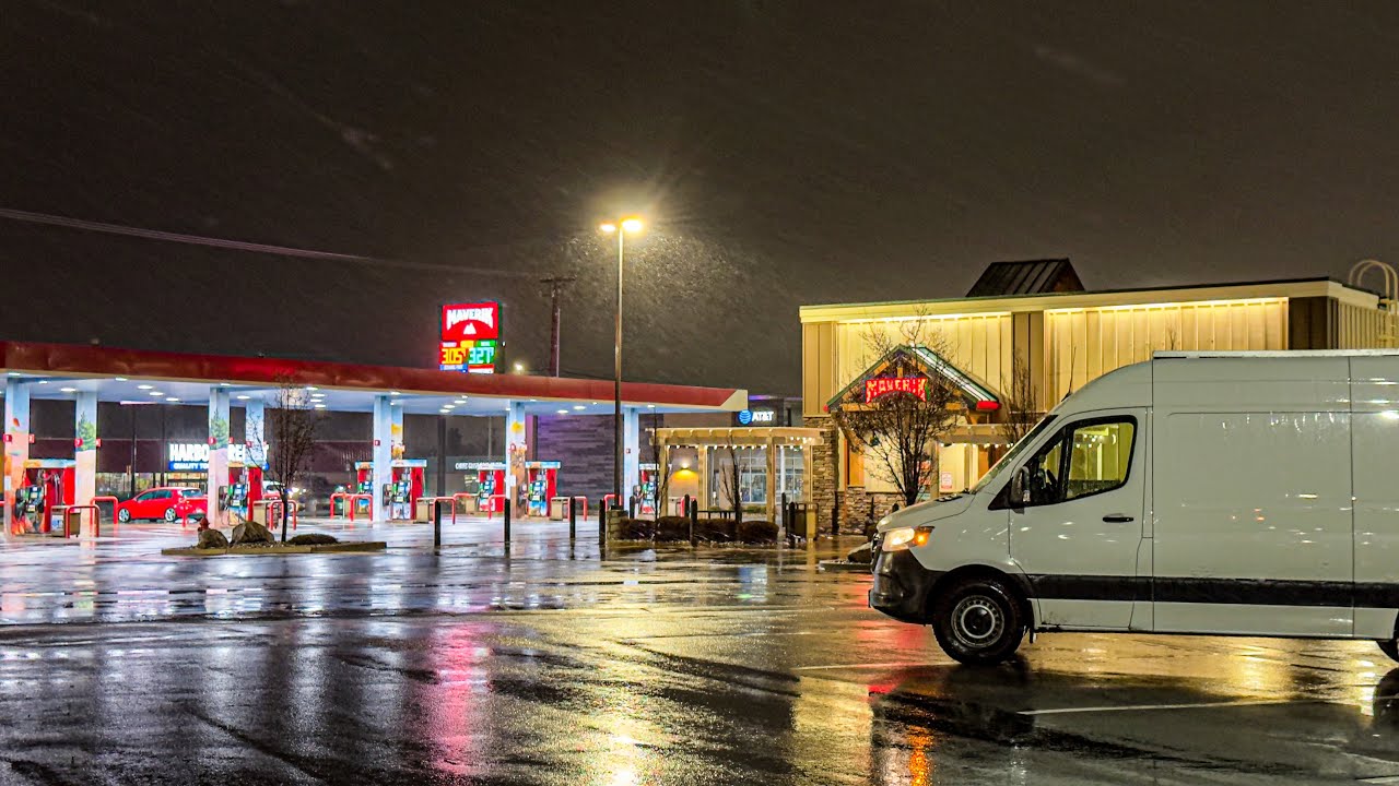 Stealth Camping at a Gas Station eating only gas station food