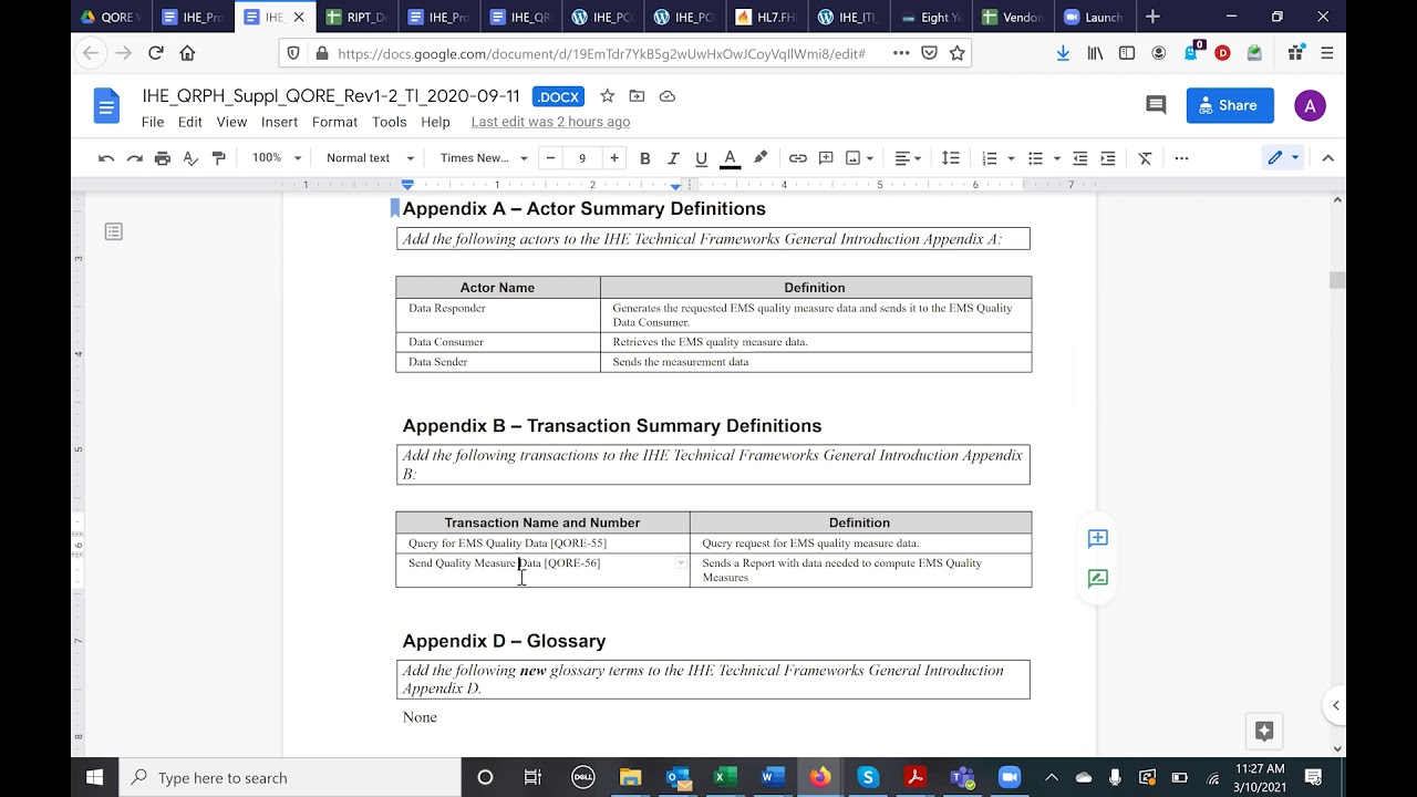 IHE Discussion - Quality Outcome Reporting for EMS (QQRE)