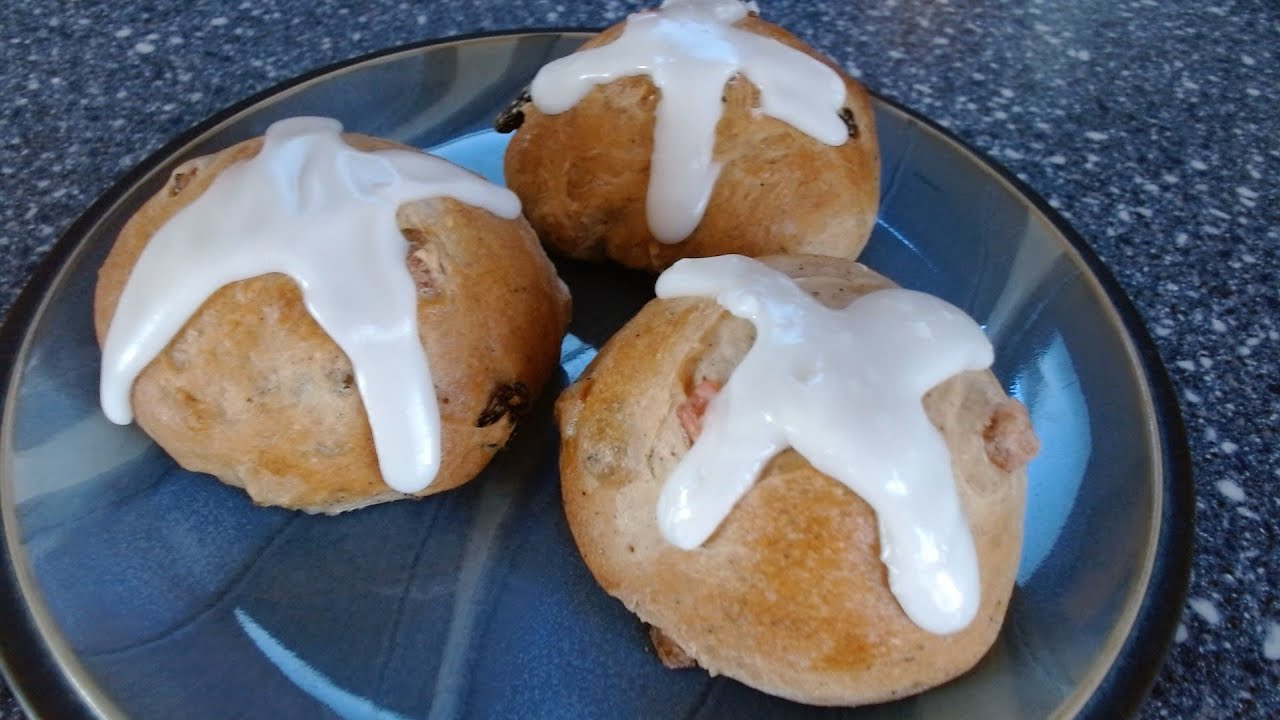 Hot Cross Buns with help from the bread machine