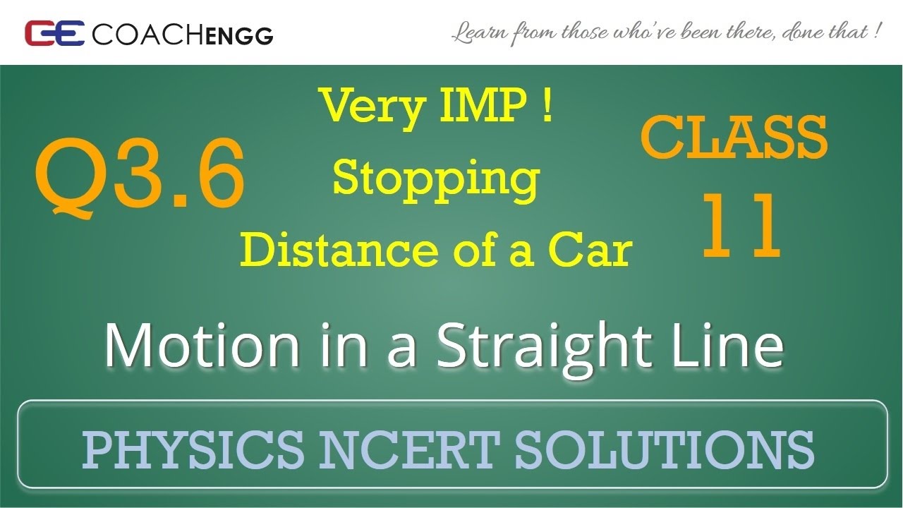 Motion in a Straight Line Exercise 3.6 NCERT Solutions Class 11 Rectilinear Motion