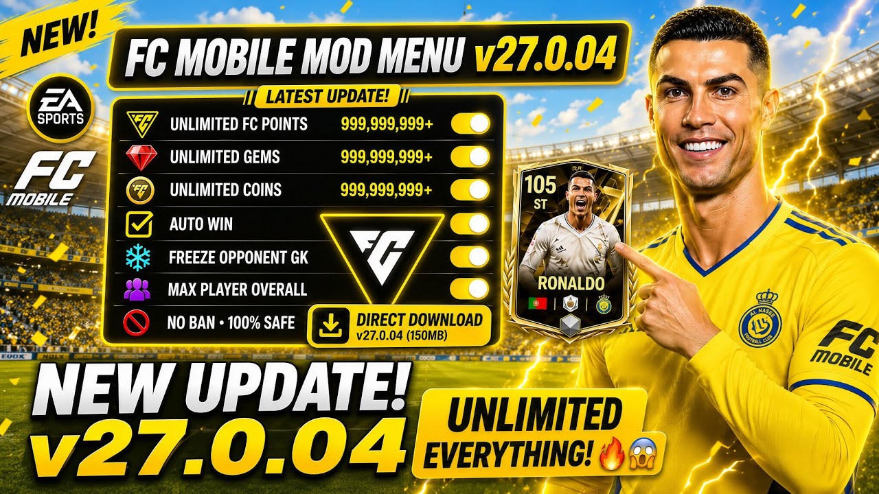FC Mobile 26 Мод Меню | Бесконечные деньги | FC Mobile Мод APK 2026 | FC Mobile Мод Меню