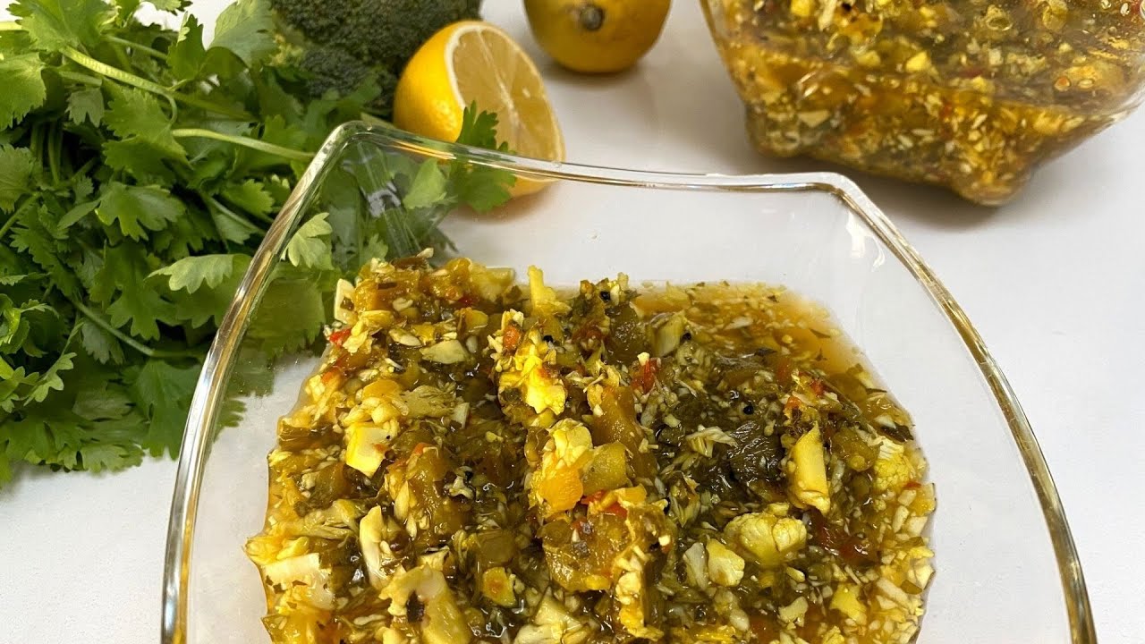 طرزتهیه ترشی فوری مخلوط با ۹ نوع سبزی تازه و سرکه سیب - Minced pickled vegetable