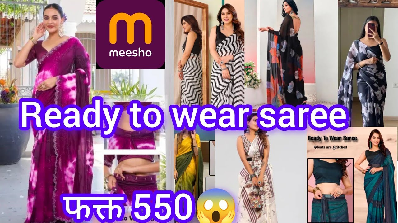 Ready to wear saree collection #Meeshosaree starting Rs.550😱