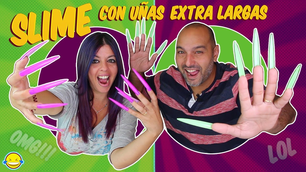 💅 SLIME con U&Ntilde;AS EXTRA LARGAS XXL Nails Challenge Momentos Divertidos