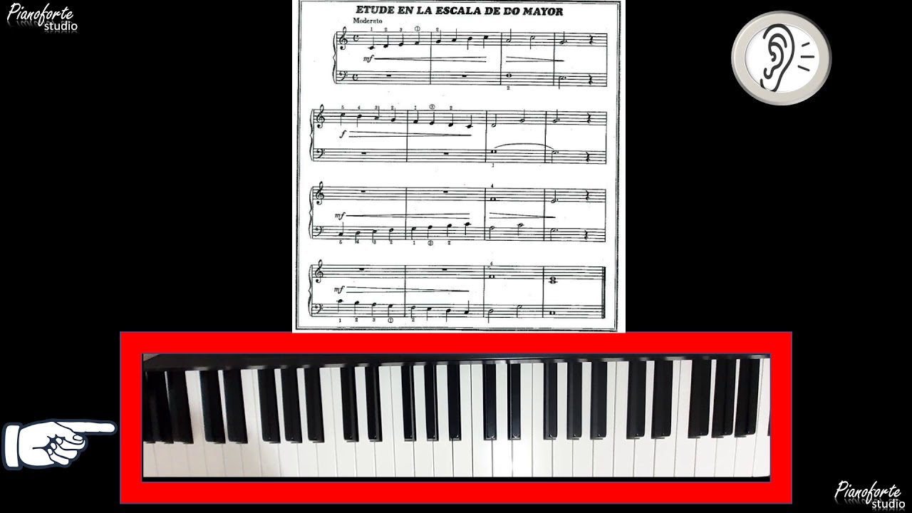 Página 57 - Etude en la escala de do mayor JAMES BASTIEN ADULTOS guía de estudio