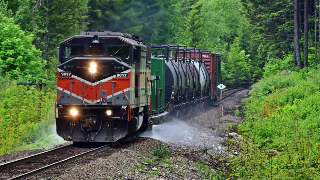 Chasing CP Weed Spray Train With Special CMQ SD40-2F Red Barn 