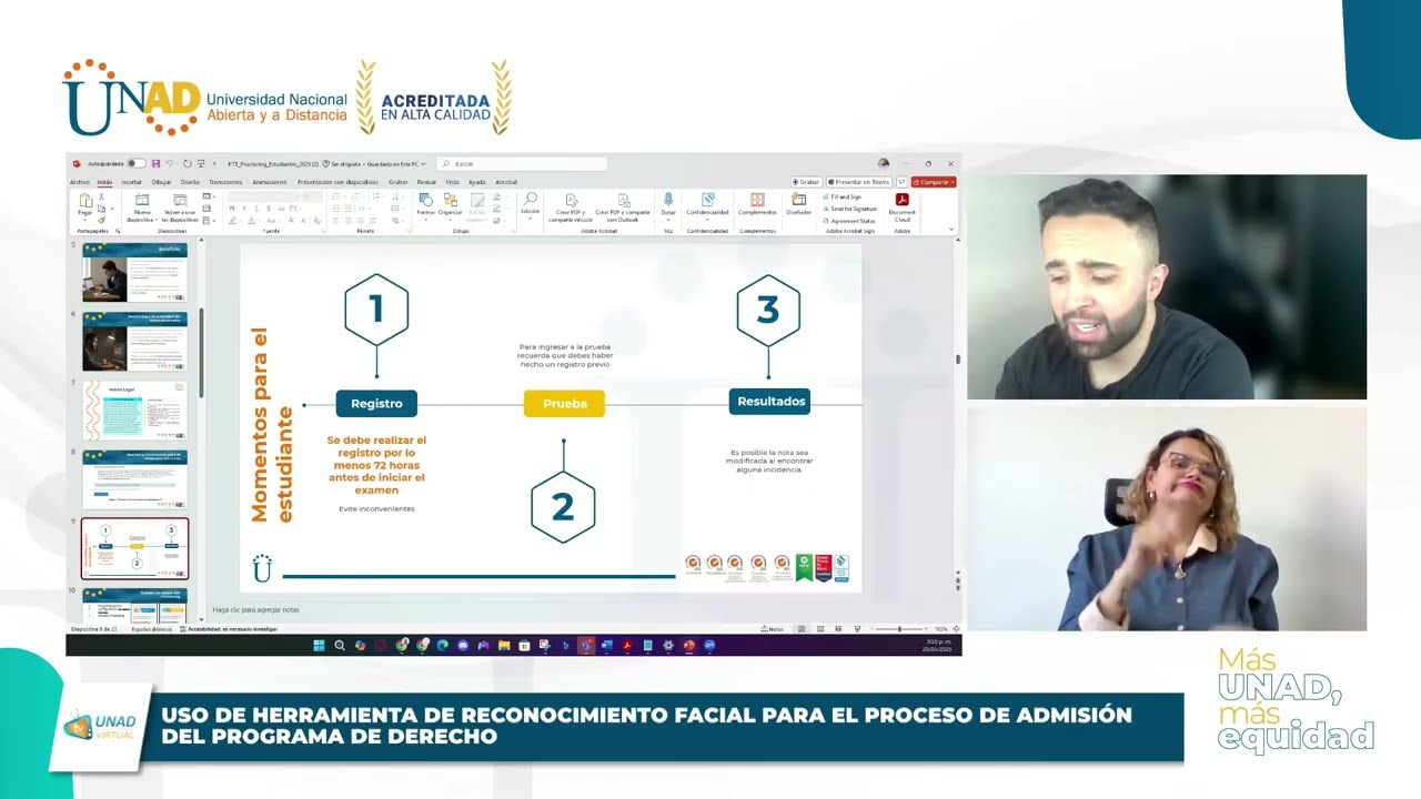 Uso de herramienta de reconocimiento facial Para el proceso de Admisión del Programa de Derecho