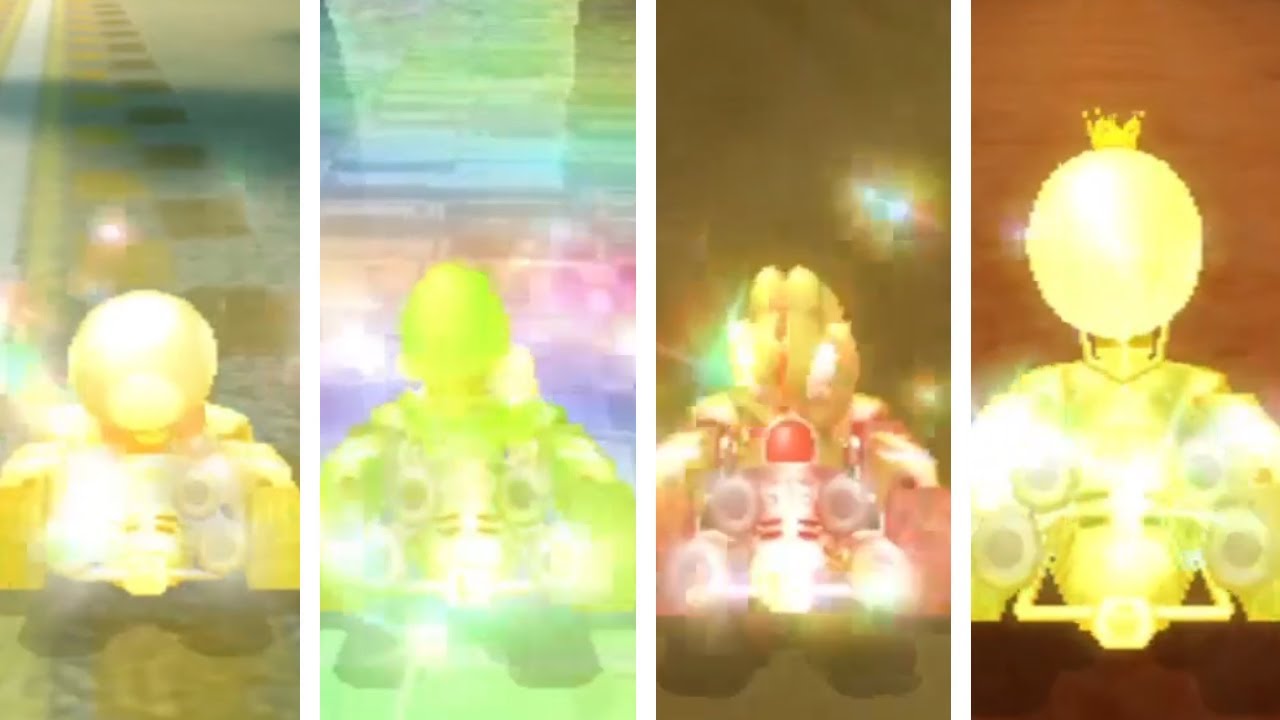 Mario Kart Wii - All Characters Losing Animations with Star Effect in VS Races (Standard Kart)
