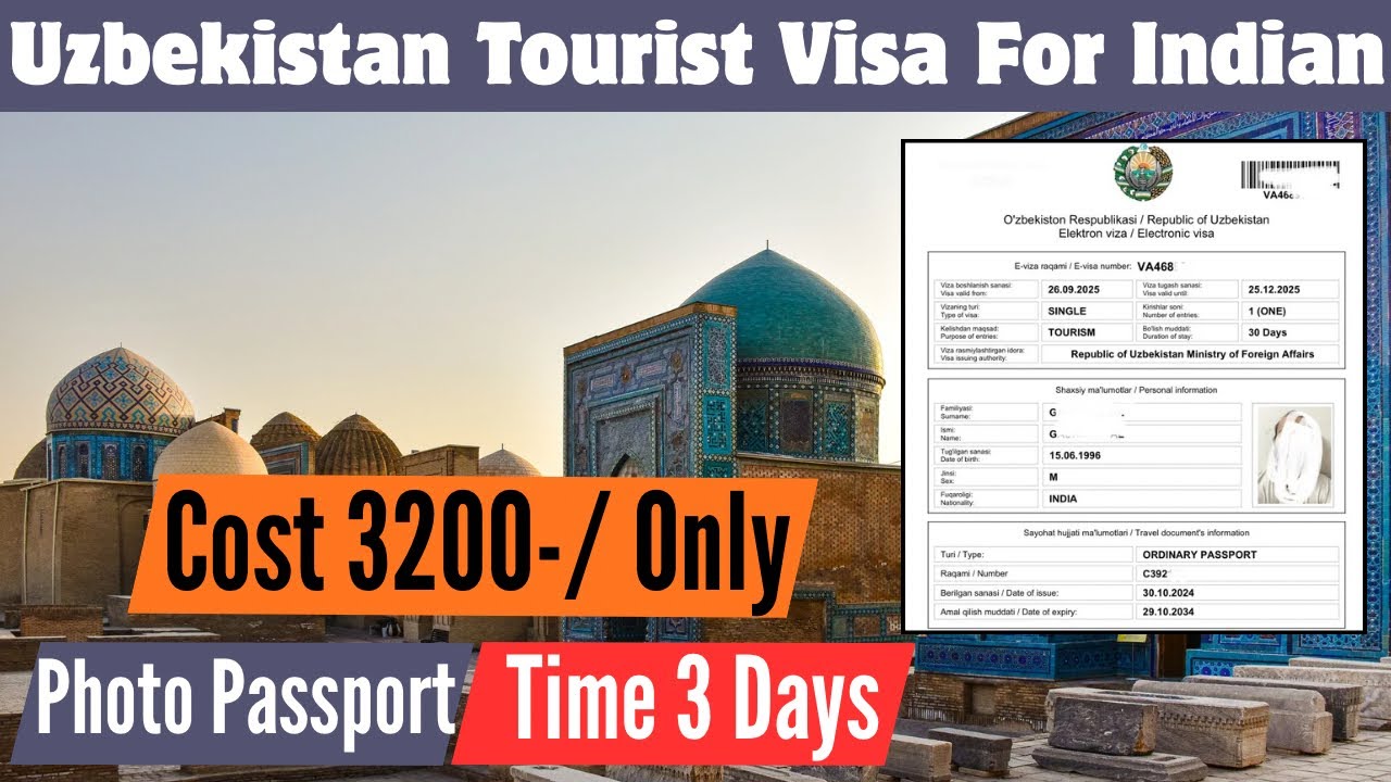 Uzbekistan Visa For Indian | Uzbekistan E-Visa Process | How To Apply Uzbekistan E-visa#uzbekistan