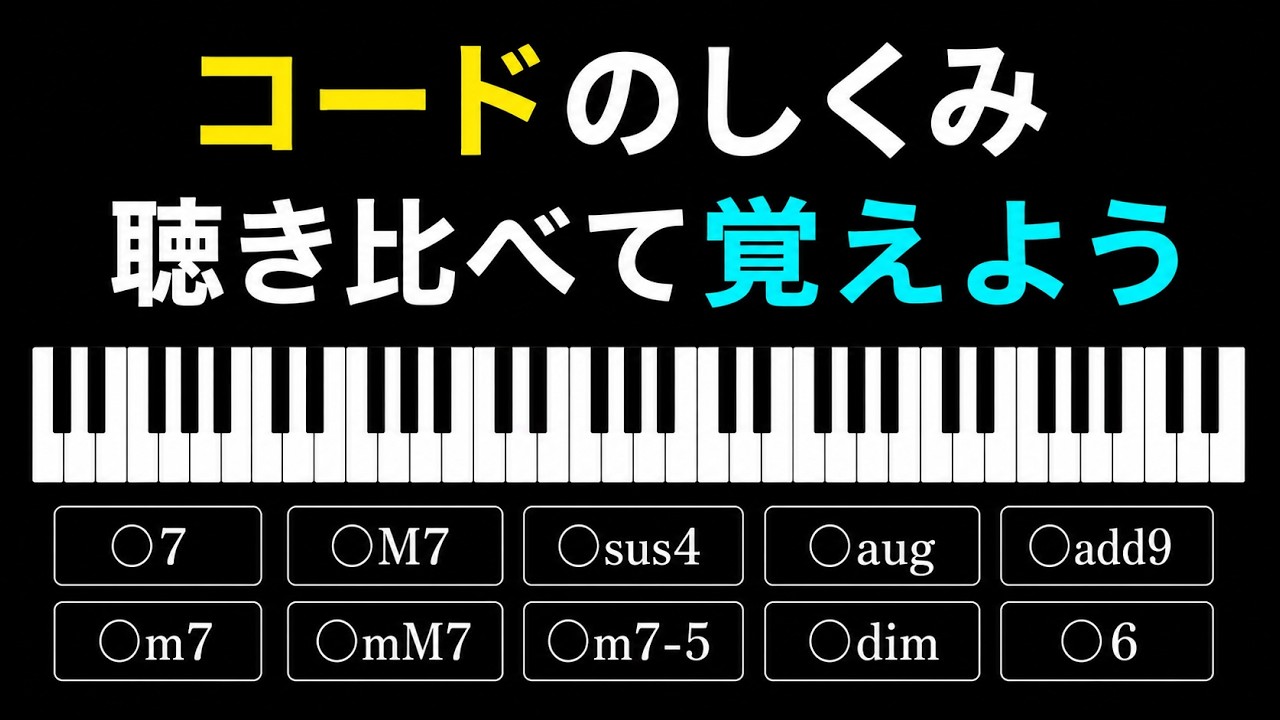 よく出るコード(和音)の覚え方 〜 構成音の仕組みを聴き比べて一撃で理解！〜