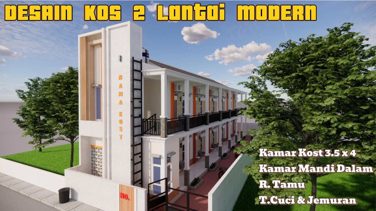 DESAIN KOS 3.5 X 4 M 2 LANTAI 