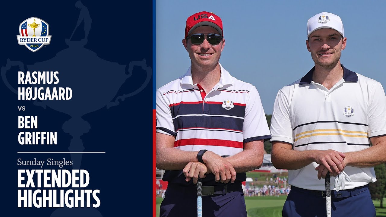Rasmus H&oslash;jgaard vs Ben Griffin Extended Highlights | Sunday Singles | 2025 Ryder Cup