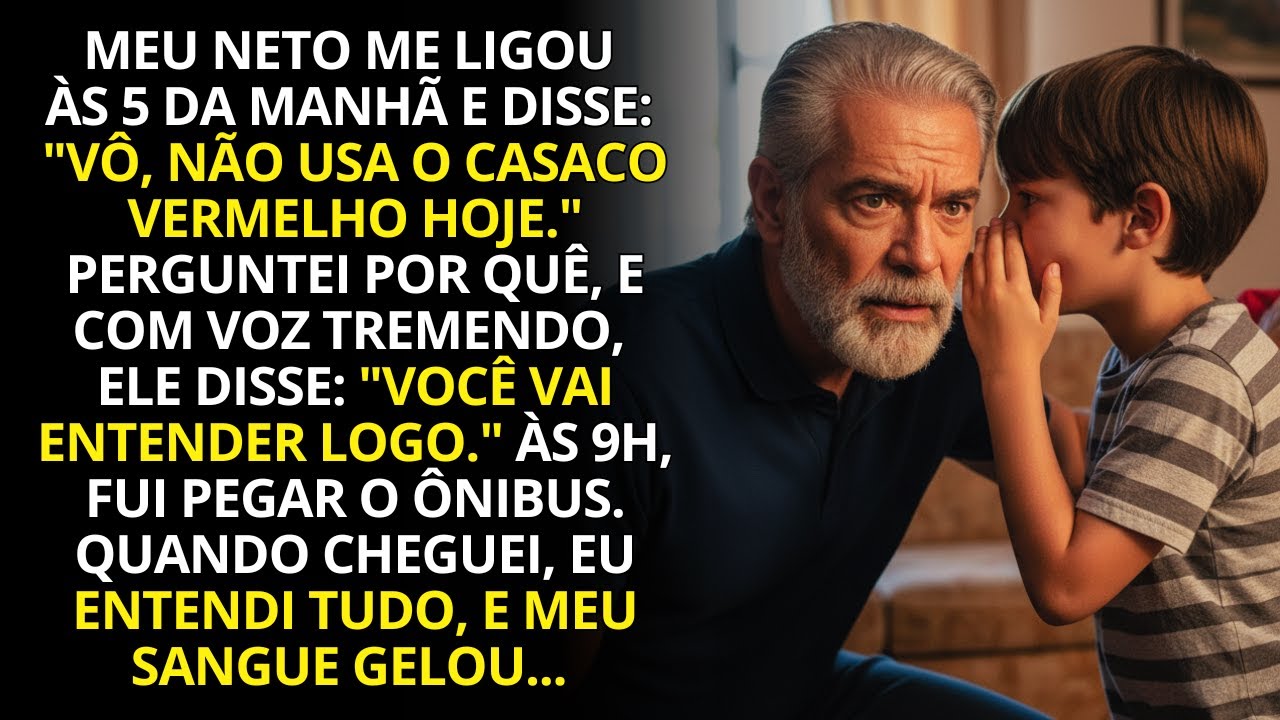 Meu neto me pediu pra não usar o casaco vermelho… quando descobri porque, congelei.