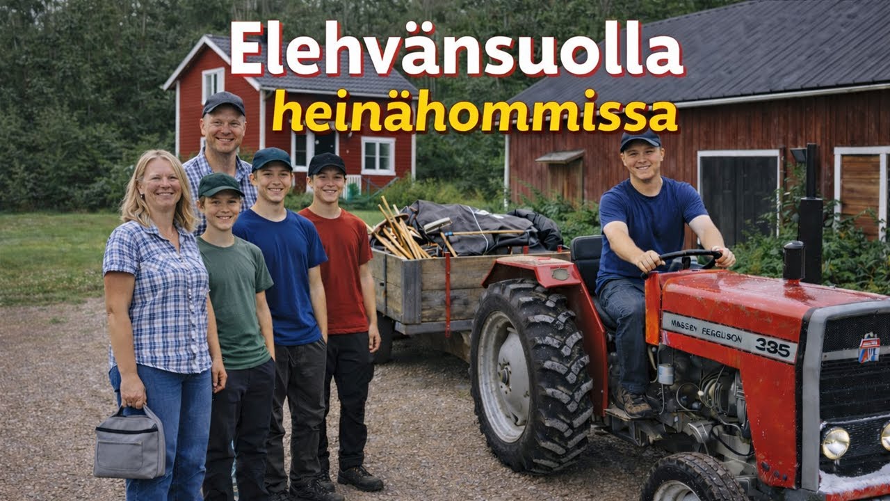 Elehvänsuolla heinähommissa
