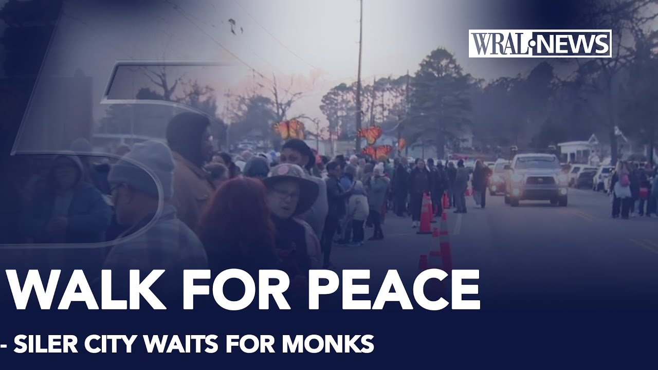 Monks Walk For Peace in NC: Siler City residents gather for monks' arrival