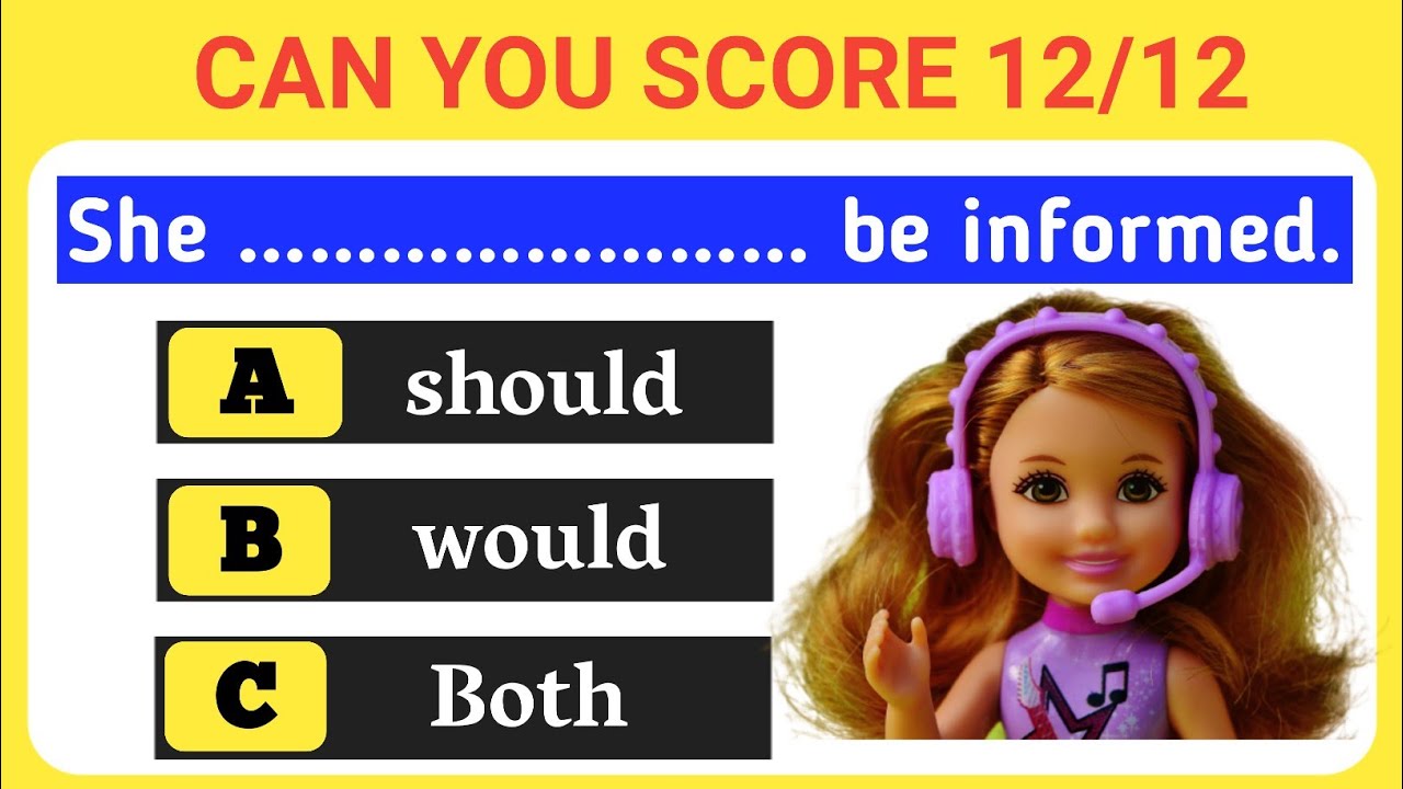 SHOULD vs WOULD QUIZ || ENGLISH GRAMMAR QUIZ || LEARN BETTER ENGLISH||