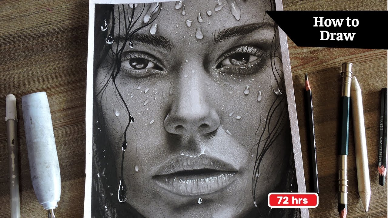 How to draw a wet face Portrait