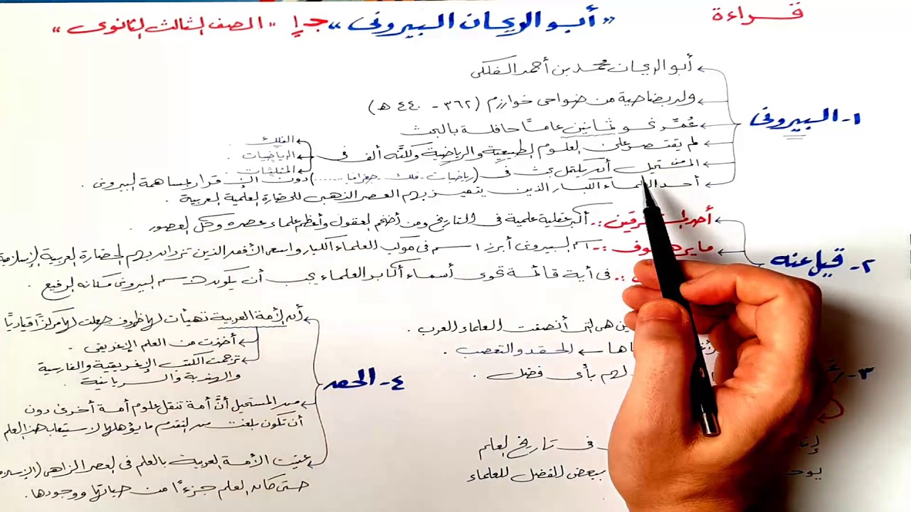 أبو الريحان البيروني | الجزء الأول | قراءة | ثانوية عامة 2020
