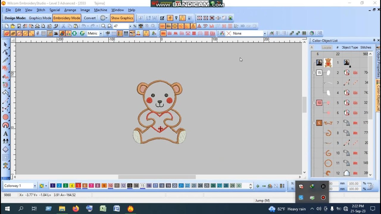 Run design wilcom embroidery e2.0