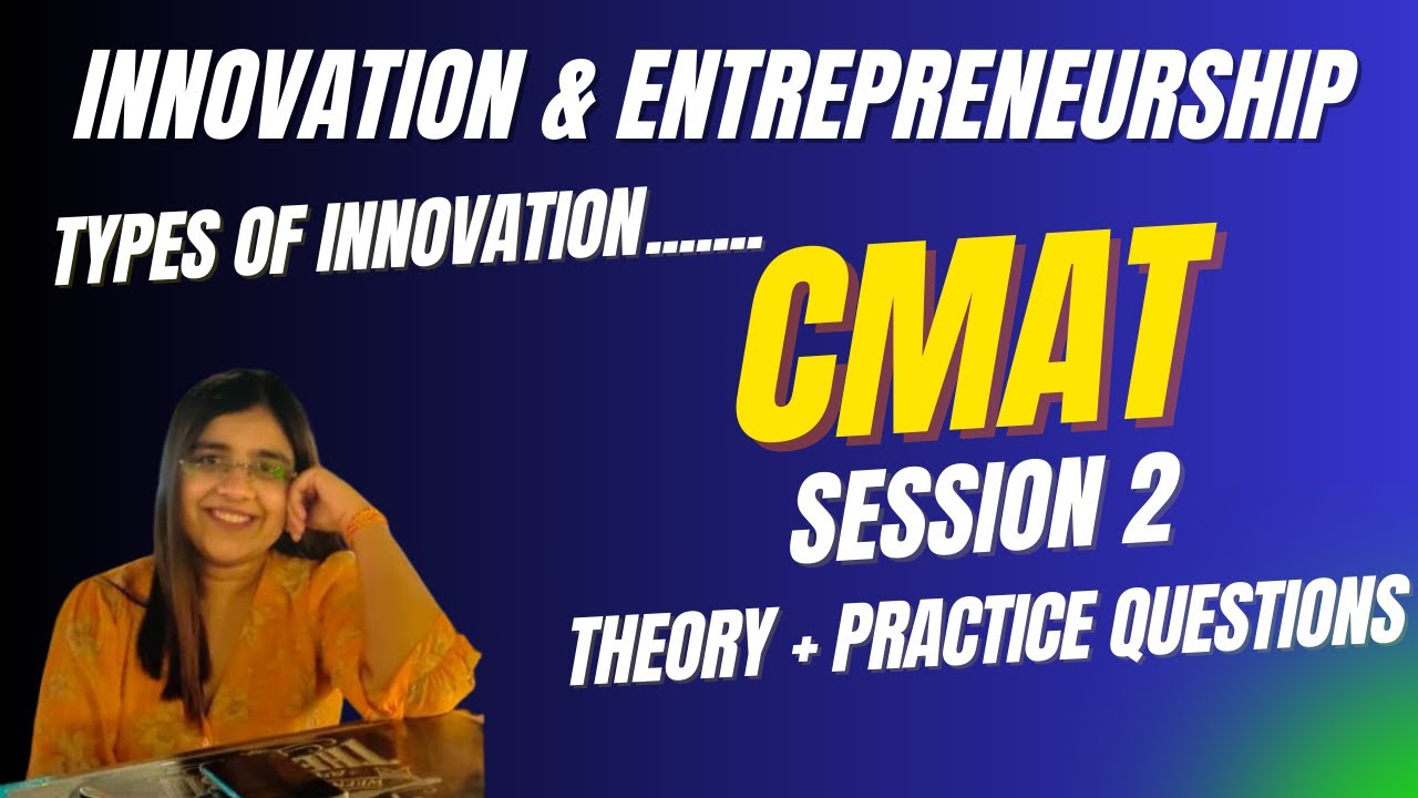 CMAT Innovation & Entrepreneurship S2| Theory & Practice Questions on I&E| Types of Innovation