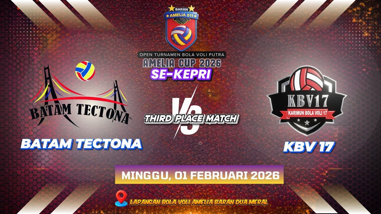 SET 4 FINAL PEREBUTAN JUARA 3 BATAM TECTONA VS KBV 17 OPEN TURNAMEN BOLA VOLI PUTRA SE-KEPRI
