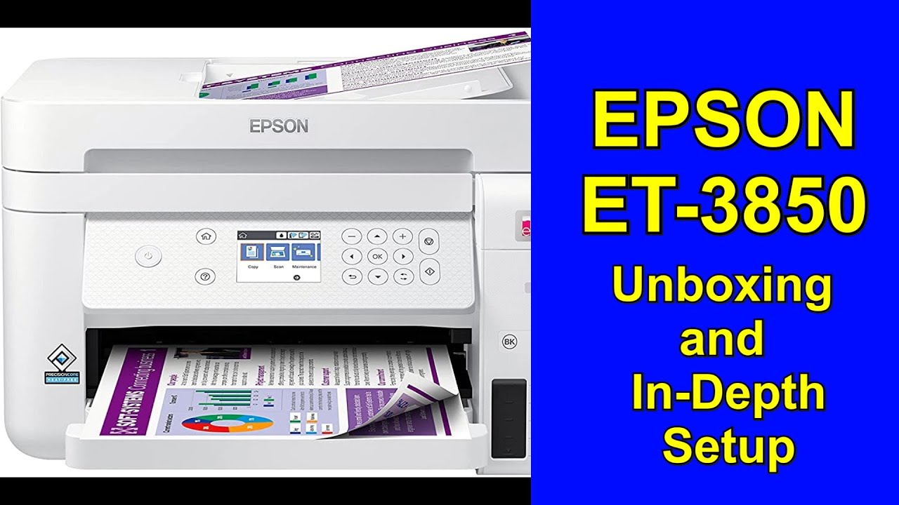 EPSON PRINTER ET-3850 eco-tank Unboxing and extensive and in-depth setup instructions