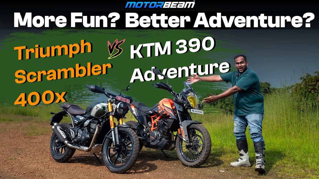 Triumph Scrambler 400X vs KTM 390 Adventure - The Fun Adventure Motorcycle? | MotorBeam