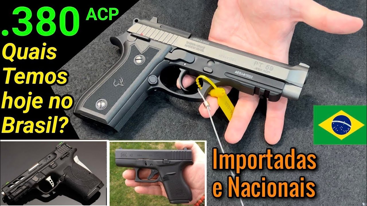 Nacionais e Importadas em .380 ACP. Glock G42, G25, G28, Taurus PT59, 58, TH380 Grafeno, SW Shield