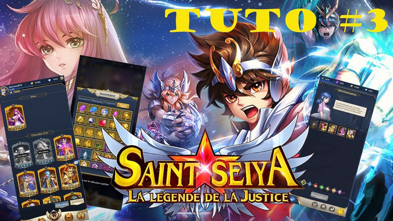 TUTO #3 Saint Seiya La légende de la Justice, Récupérer diamant gratos, Réinitialisation, Objet sac