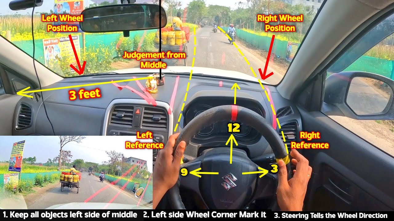 Car Driving Road Side Judgement & Left Right Side Judgement in Car | Left Side Right side Judgement