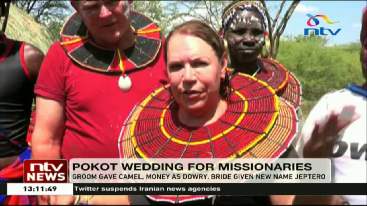 Two American missionaries exchange vows in Paka Hills in Pokot culture