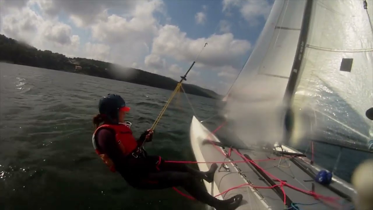Martigues-La Mède à Saint-Chamas en Nacra Express : run sous spi de 40 min par vent Sud 15/16 nds !