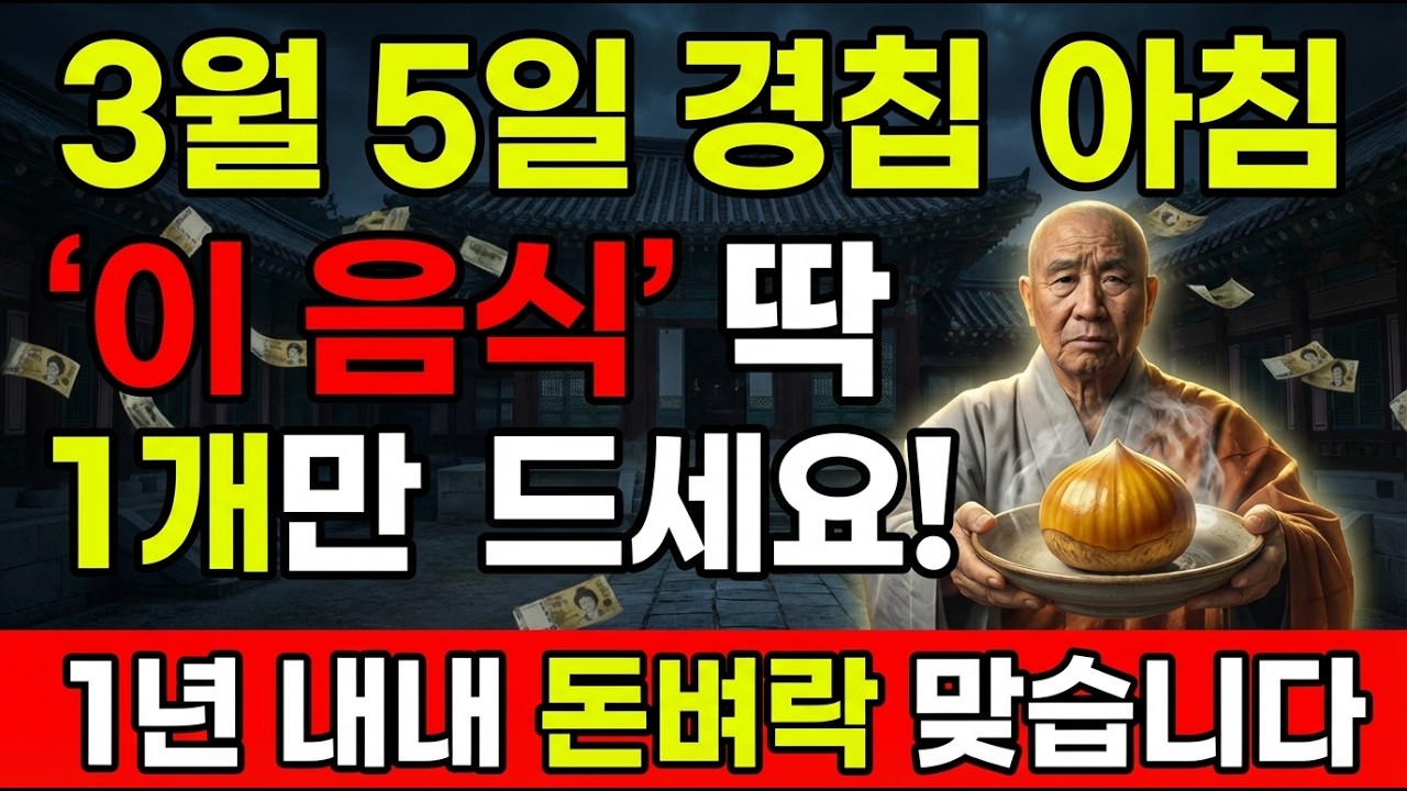 3월 5일 경칩날, '이 음식' 딱 1개만 드세요! 올한해 금전운 쏟아집니다｜경칩 음식, 아침｜재물운 돈복 인생조언 액막이｜부자되는 풍수 부처님 가피