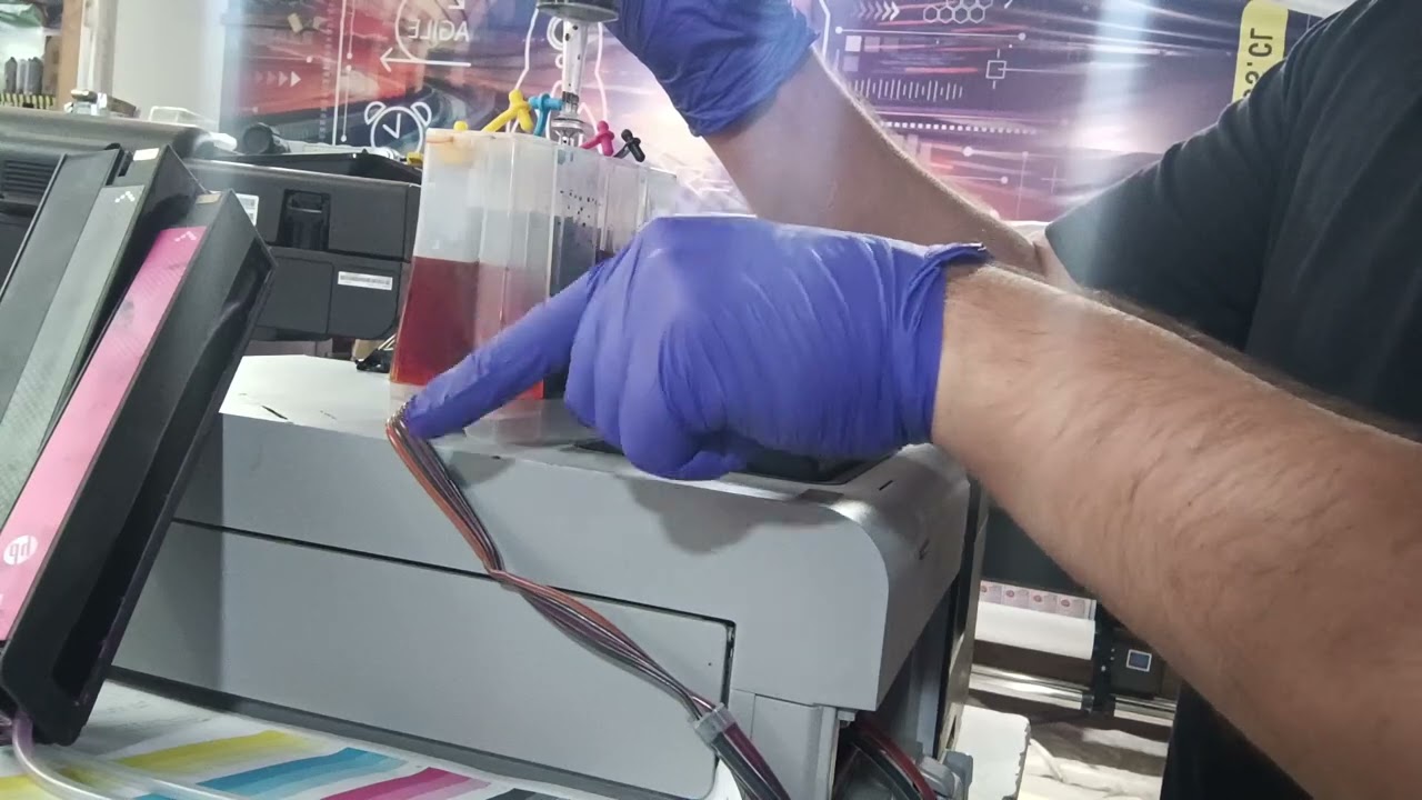 purga e instalaci&oacute;n Ciss directo cabezal hp x555 x585 pagewide y similares.