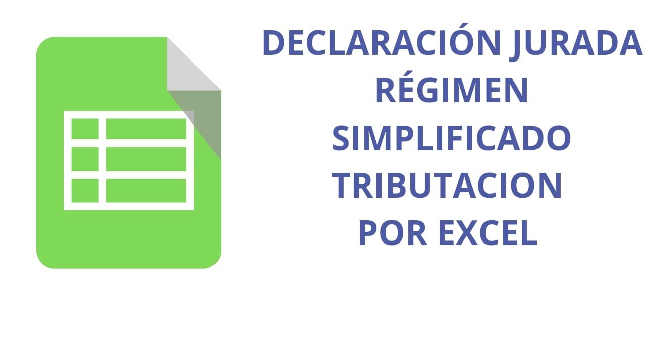 Cómo  Hacer La DECLARACION JURADA-RST- PERSONA FISICA POR EXCEL