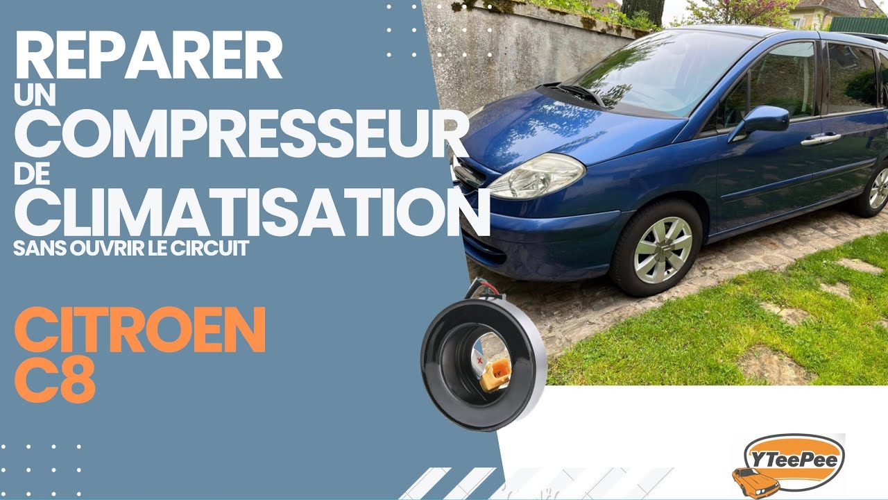 Remplacer l’embrayage du compresseur de clim sur Citroën C8 (pas besoin de vider le gaz)