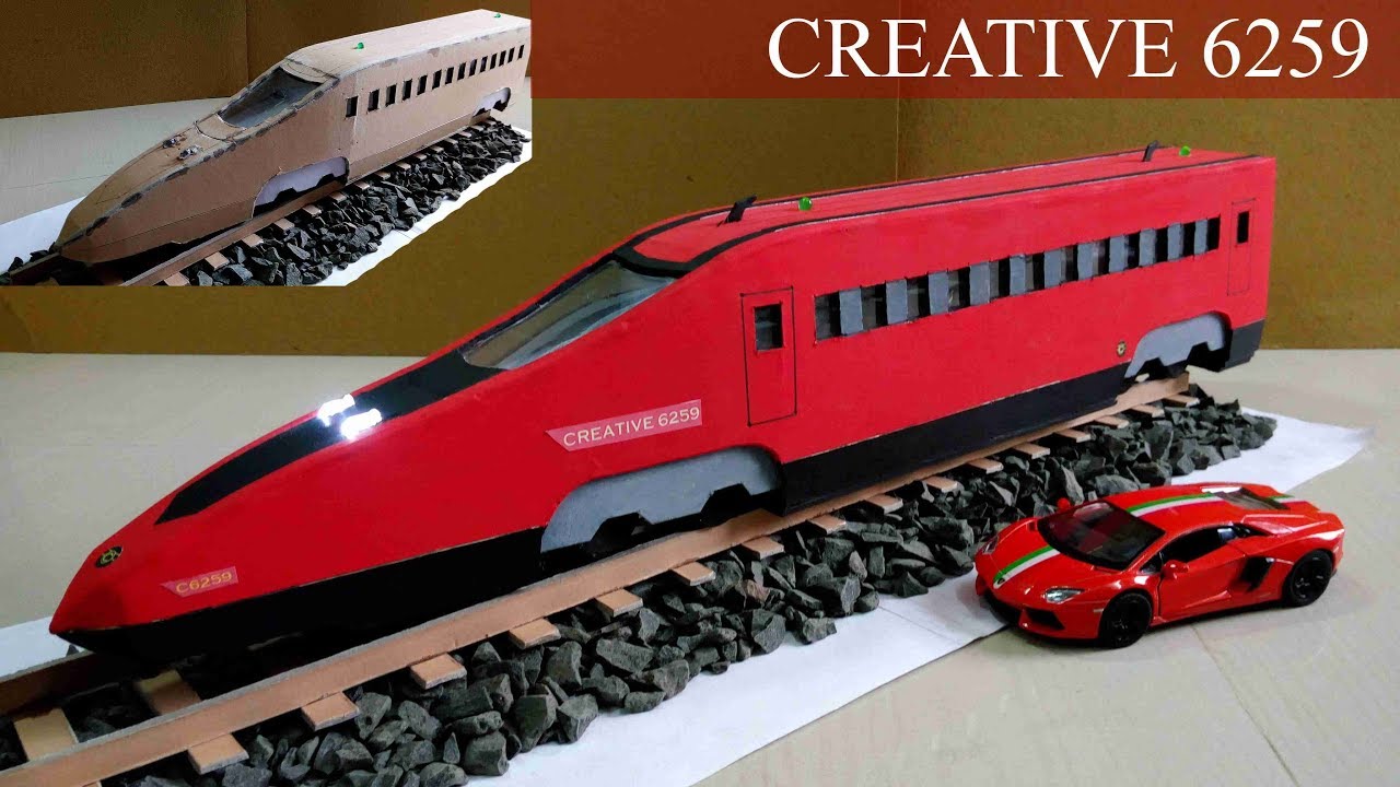 How To Make A Train |Electric (DC) Motor |Using Cardboard | DIY Scale Model |RC Train (Bullet Train)